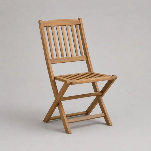 Klappbarer Gartenstuhl aus massivem Akazienholz, Naturbraun, 47 × 56 × 88 cm